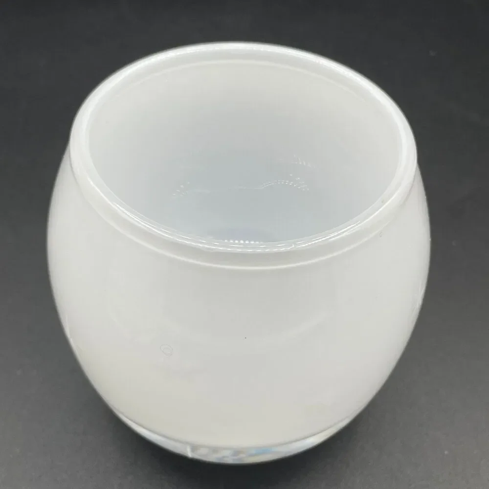 Crate & Barrel White Starburst Etched Glass Votive Candle Holder Poland MCM
